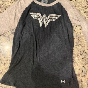 Under Armour Gray and Black Wonder Woman Tee